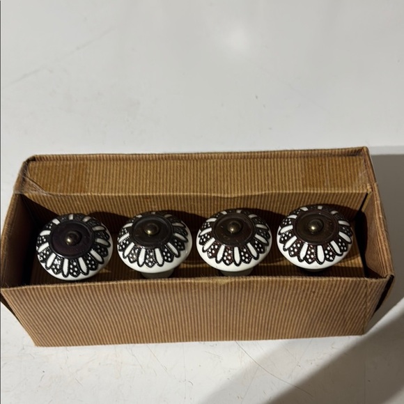 Other - Vintage Ceramic Drawer Knobs - Black and White